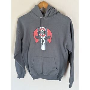 Ohio State Buckeyes W/ Punisher Logo Gray Hoodie Medium